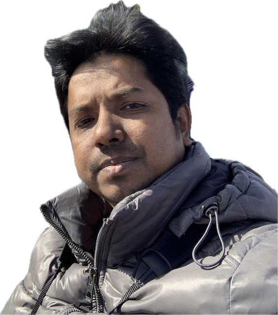 Asad smiling in a black jacket